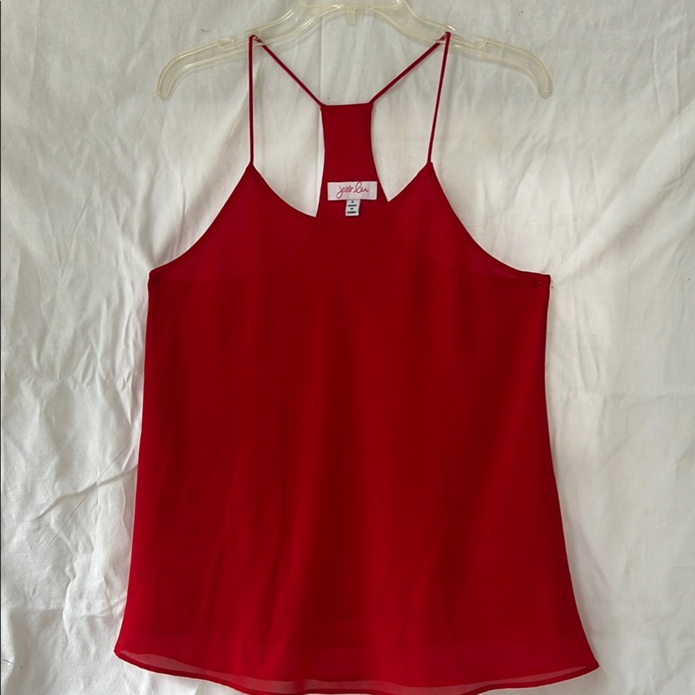 Jolie Red and White Backless Camisole Top